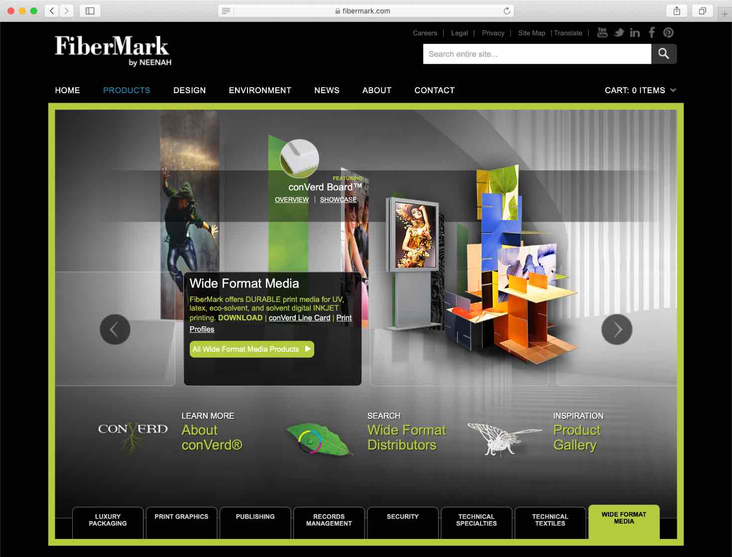 FiberMark Products page