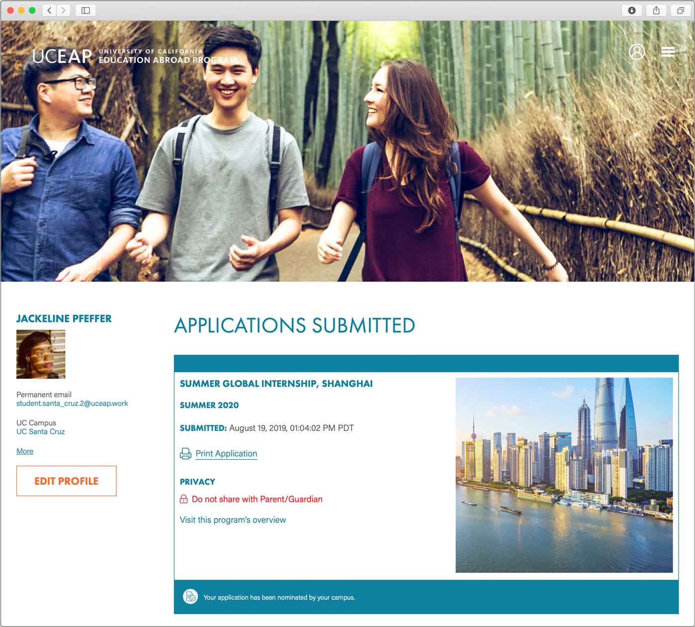 UCEAP Student Home Page